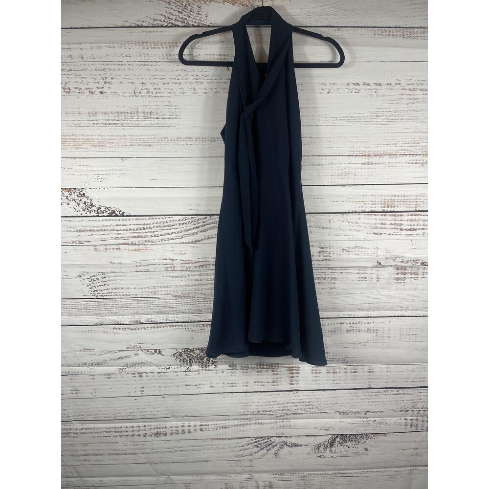 Betsey Johnson Dress Women's 2 Blue Halter Fit Flare Knee Length Party Cocktail